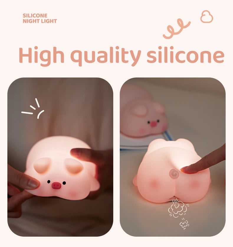 Pink Piggy Night Light